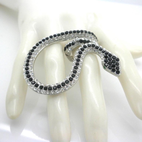 SenGems Jewelry - Large Snake Ring Crystal Stretch